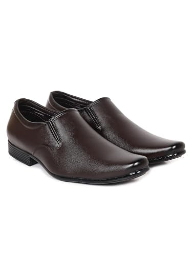 HIKBI Leather Officewear Formal Shoes Pointed Toe Slip On_Brown_09
