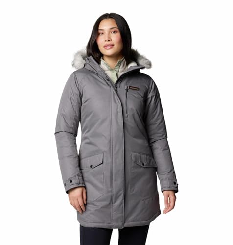 Columbia Womens Suttle Mountain Long Insulated Jacket, City Grey, M