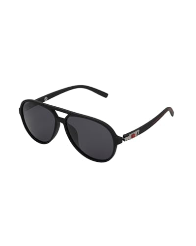 Carlton London Black with Silver Toned and Black Polarised Lens Aviator Sunglass for men