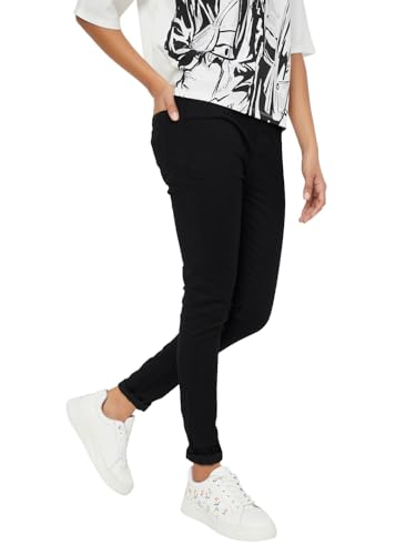 Max Women Solid Jeggings(Black_XXL)