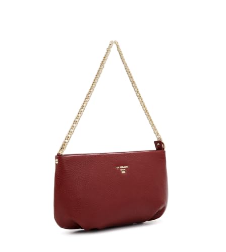 Da Milano Leather Shoulder Bag for Women - Cherry Red (LB-00289OL)