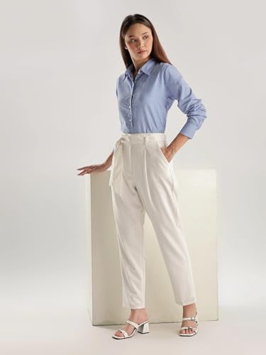 Regular Fit Solid Mid Rise Trouser