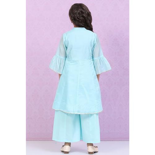 Biba Girls Polyester Kalidar Printed Suit Set(KW5020E_3_Blue)