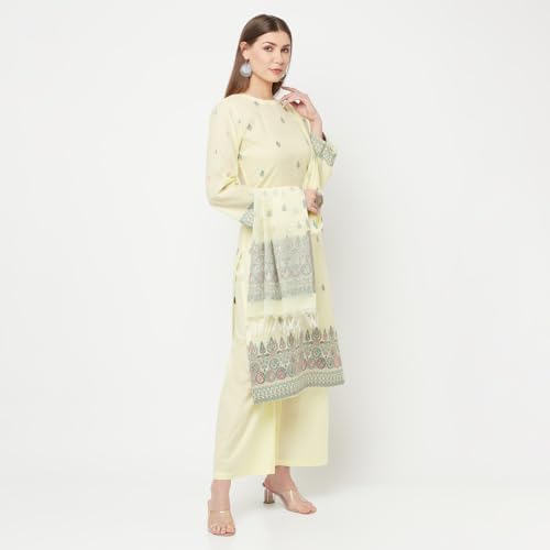 AFSA Women Summer Wear Organic Cotton Woven Design Unstitched Dress Material With Dupatta
