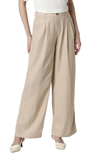 Van Heusen Women's Regular Casual Pants (VWTPFRGFG82442_Beige