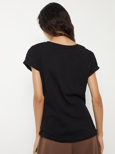 Max Women Embroidered Top(Black_XXL)
