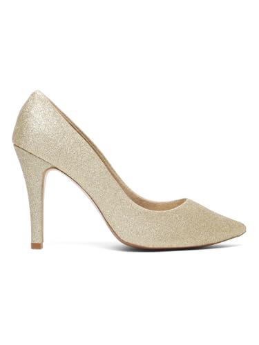Flat n Heels Womens Gold Pumps FnH 3431-GD