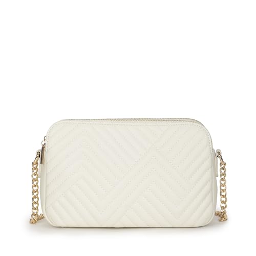 Fastrack StitchPlay Sling | Quilted Faux-Leather Women’s Handbag | Crossbody with 3 Compartments & Metal Strap | Sling for Everyday Carry