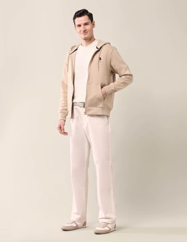 U.S. POLO ASSN. Solid Regular Fit Sweatshirt for Men - Comfortable, Full Sleeves Men Sweatshirts - M, Beige