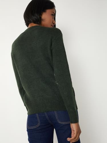 Max Women Embellished Sweater (Green_S)