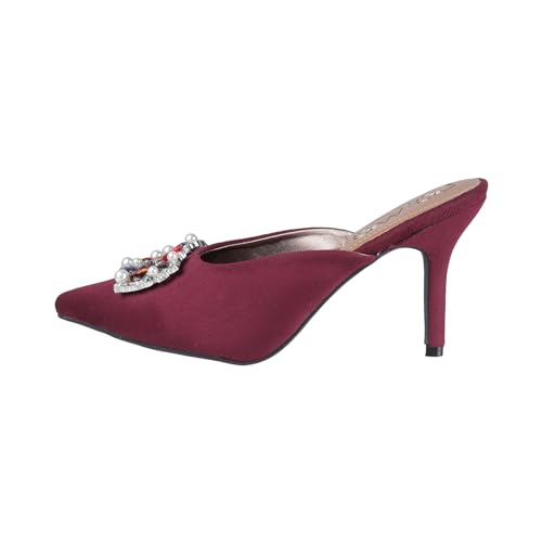 Catwalk Women Stylised Open Back Kitten Heels | For Women & Girls (MAROON,9 UK)