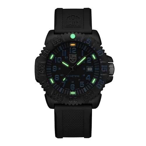 Luminox - Sea Lion 44 mm Men's Watch | SKU 2059.2 | Carbonox Case & Bezel | Swiss Quartz Movement Ronda 515 | Lasting Luminosity 25 Years | 100 m Waterproof | Black Silicone Strap