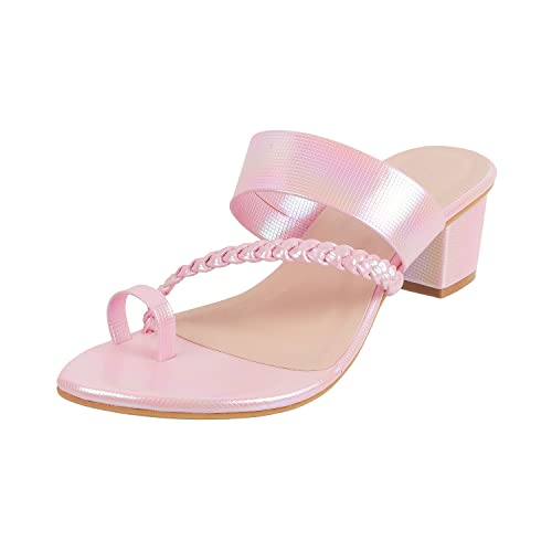 Walkway Women Pink Block Heel Sandal UK/7 EU/40 (32-171)