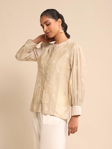Ritu Kumar Beige Jacquard Shirt