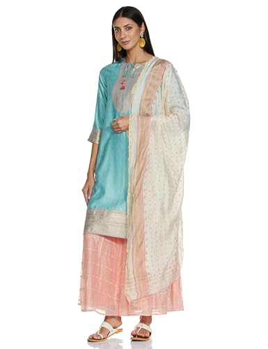 global desi Women's Polyester Suit-Dress Set (SS22GM2593PPKH_Powder Blue_XXL)