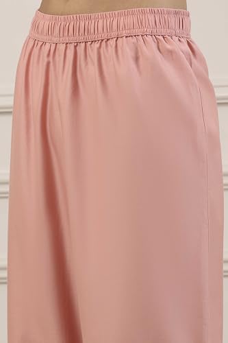 BIBA Women Peach Silk Chanderi Straight Suit Set_42