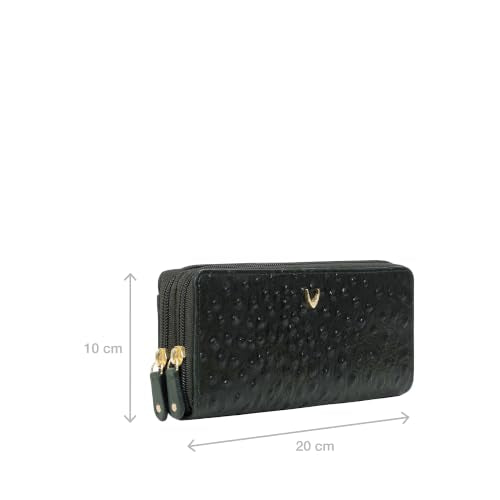 Hidesign Women's Genuine Leather Double Zip Around Wallet