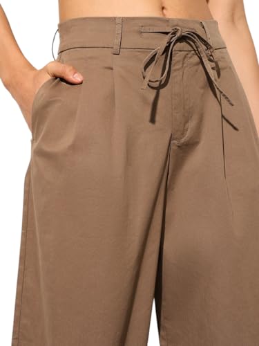 ONLY Women Flared High-Rise Brown Pants