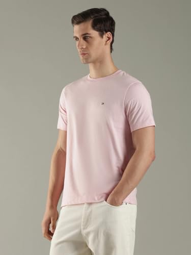 Solid Regular Fit Cotton T-Shirt Pink