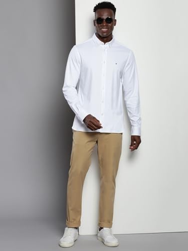 Tommy Hilfiger Solid Regular-Fit Woven Shirt White