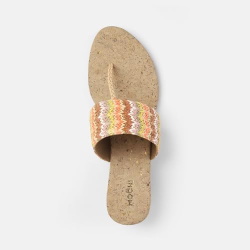 Mochi Women's Beige MuWomeni Open Casual - Wedges with Flat sole UK/7 EU/40(32-1475)