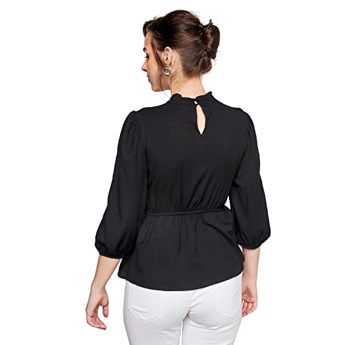 AND Women's Regular Blouse (EE23AB024TTR_BLACK