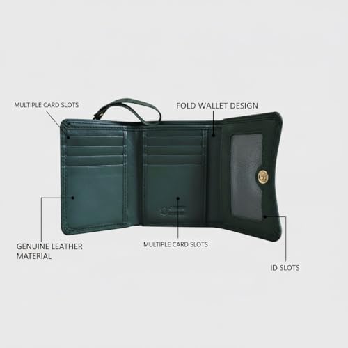 Calfnero Women's Genuine Leather Wallet-Long Purse Wallet with Multiple Card Slots, Zip Pocket and Note Compartment (Oliver)