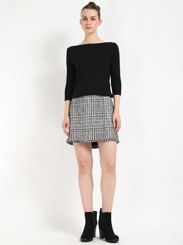 Regular Fit Checks Mid Rise Skirt