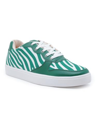 THE QUIRKY NAARI Green - Z Sneakers in Playful Pattern | Green | 5 UK