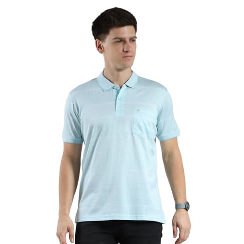 Monte Carlo Mens Regular Fit Collar Neck Half Sleeve Striped T-Shirt Green MPack of 1