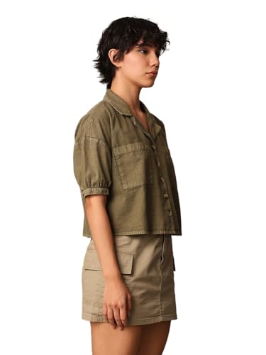 ONLY Women Boxy Olive Shirt