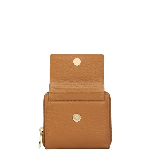 Da Milano Premium Leather Wallet for Women | Multi Compartment Travel Wallet - Caramel Brown