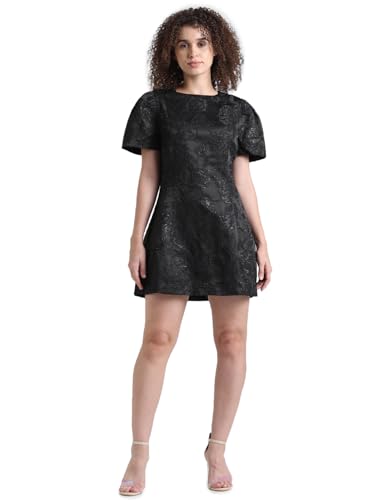 ONLY Women's Polyester Blend Classic Mini Dress (Jet Black)