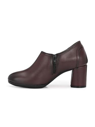 Delize Womens Brown/Cherry mid Heel Shoes (Brown, Numeric_5)