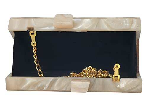 DUCHESS Women Multi Resin Marble Clutch, 19 x 11cm