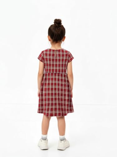 Max Girls Checked A-line Dress (Red_3-4 Y)