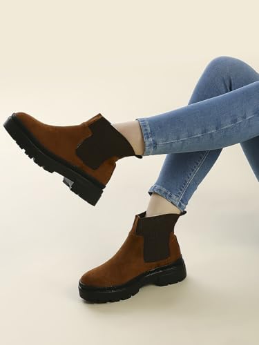 Inc.5 Womens Tan Casual Solid Round Toe Chelsea Boots
