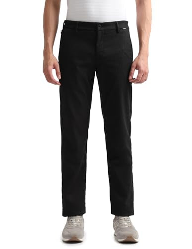 Arrow Sport Men's Heathered Twill Trousers (ASAKTR2692_Grey_34)