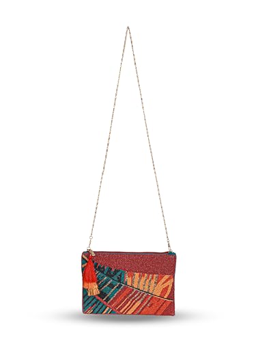 BAGUZZI Leafing Love Beaded Multicolor Sling Bag