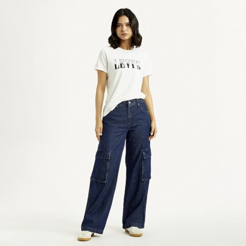 Levi’s Women's Dark Indigo Loose Fit Mid Rise Jeans, 2151, 2XL