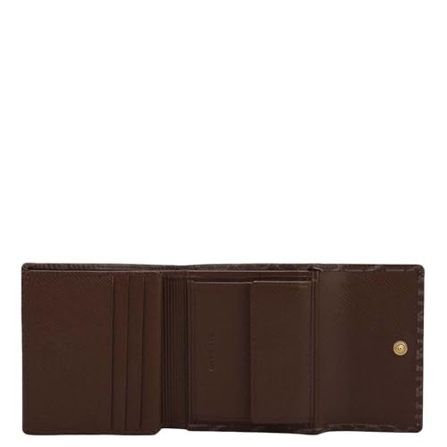 Da Milano Premium Leather Wallet for Women | Multi Compartment Travel Wallet - Walnut Brown