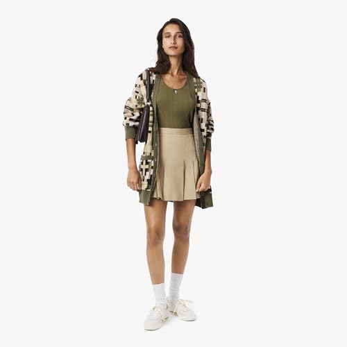 Short Stretch Cotton Pleated Skirt