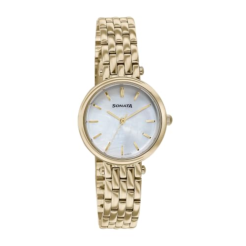 Sonata Wedding Edit Quartz Analog Off White Dial Stainless Steel Strap Watch for Women
