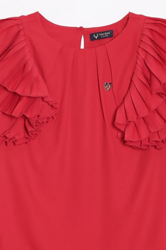 Allen Solly Girls Red Solid Casual Top