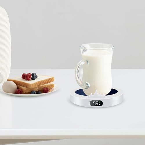 HEAVENGLOW Electric Beverage Warmer Plate USB Milk Tea Water Cup Heating for Home Gifts White