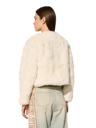 ONLY Women's Solid Regular Fit Cream Jacket