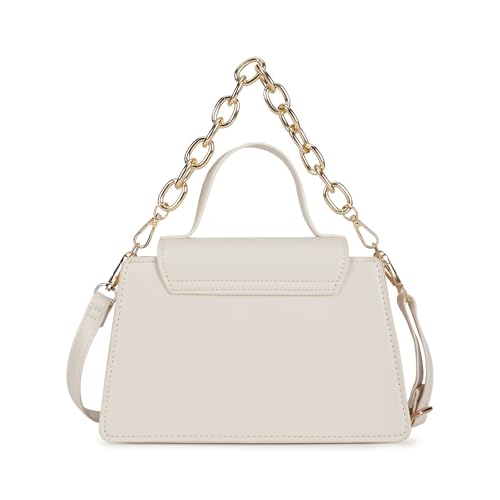 Fastrack White Stitchpop Sling | Quilted Faux-Leather Women’s Handbag | Sling with Dual Carry Options & Magnetic Closure