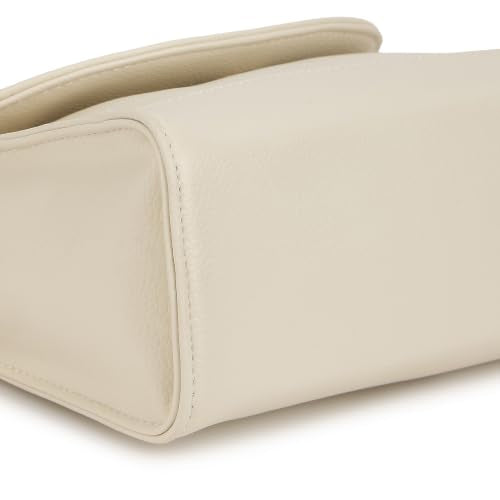 Fastrack Cloud Sling Bag for Women | White Pebbled Faux Leather Crossbody Sling Bag | Spacious Main Compartment with Organiser Pockets | Magnetic Flap & Zip Closure | Adjustable Buckle Sling Strap