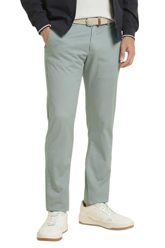 Men Green Textured Casual Trousers