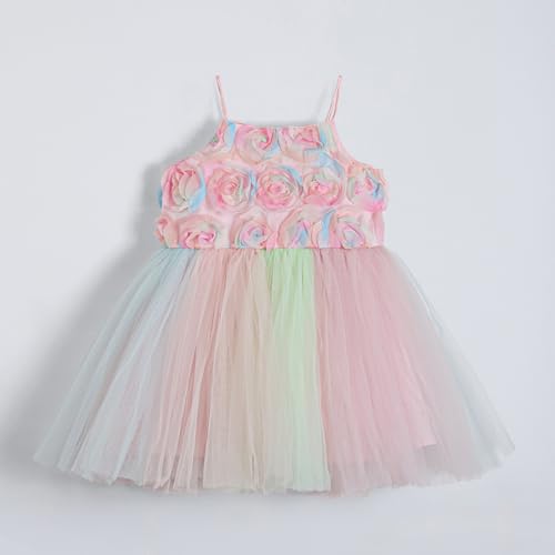 Hopscotch Girls Floral Applique Dress in Multi Color for Age (4-5 Years)